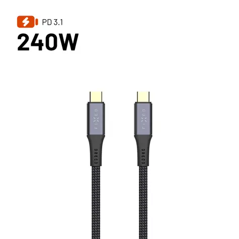 FIXED Media Cable černá / Kabel / USB-C/USB-C / PD 3.1 / 240W / USB4 Gen3 40Gbps / 8K60Hz