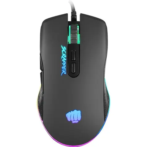 Fury NFU-1699 černá / Herní myš / optická / 6400 DPI / 7 tlačítek / RGB / USB / 1,6m