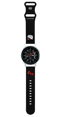 Hello Kitty Silikonový řemínek Kitty Head 22 mm černý / Řemínek / Univerzální / Silikon