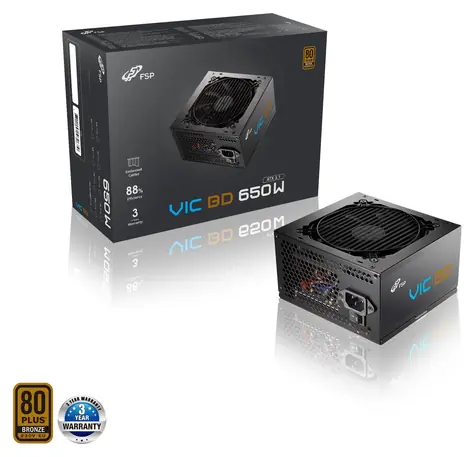 FSP VIC BD 650 černá / Zdroj / ATX 3.1 / 650W / 80PLUS Bronze / 120mm ventilátor