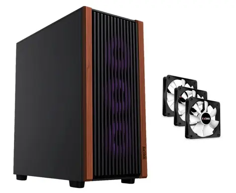 1stCOOL G6 Noble Wood Decor / Skříň / ATX / USB 3.0 / USB-C 3.0 / 3x ventilátor