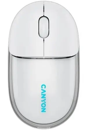 Canyon OnClick 24 bílá / Bezdrátová optická myš / Bluetooth 5.1 + 2,4 GHz / 1200 dpi / akumulátor 500 mAh