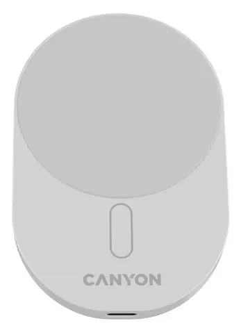 CANYON OnGrip 105 bílá / Bezdrátová autonabíječka / Magnetický držák / 15W / USB-C 20W