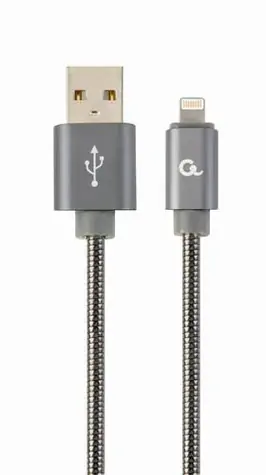 Gembird USB-A - Lightning kabel 2m šedá / Kabel / opletený / nabíjení a data