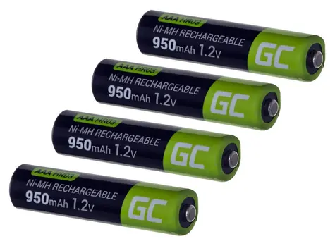 Green Cell HR03 4x AAA 950mAh zelená/černá / Nabíjecí baterie / NiMH / 1,2 V