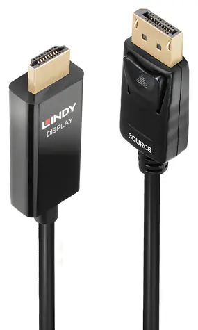 Lindy DisplayPort na HDMI aktivní / Propojovací kabel / 2 m / 4K 60Hz / HDR