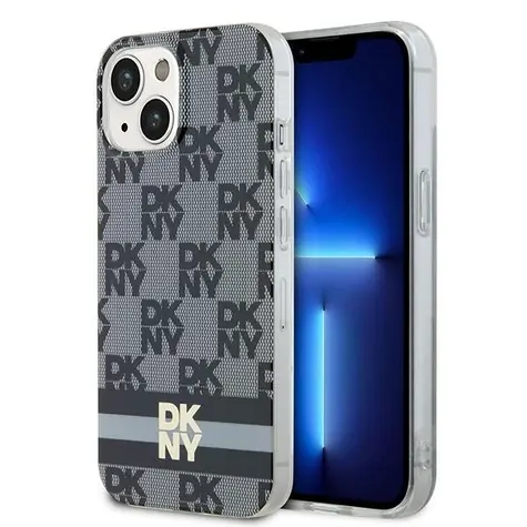 DKNY IML Checkered Mono Pattern černá (DKHMP14SHCPTSK) / Zadní kryt / MagSafe / iPhone 13/14/15