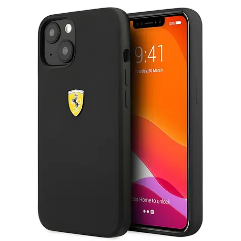 Ferrari Silicone Hardcase pro Apple iPhone 13 mini černá / Kryt / Silikonové