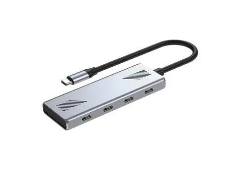 Gembird USB-C hub 4-portový / Hub / USB 3.2 Gen 2 / 10 Gbit/s / hliníkové tělo