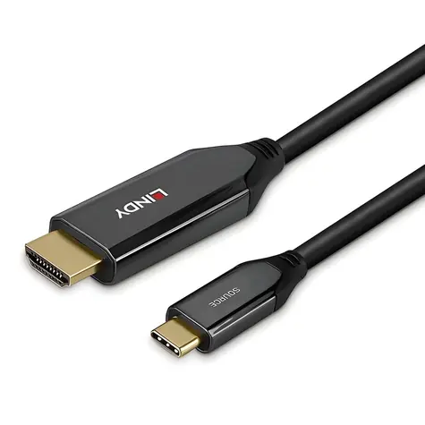 Lindy USB-C na HDMI 8K černá / Adaptérový kabel / 1 m / 8K 60Hz / HDR
