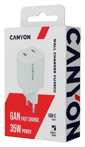 CANYON CU35CC / Síťová nabíječka / 2x USB-C / 35W