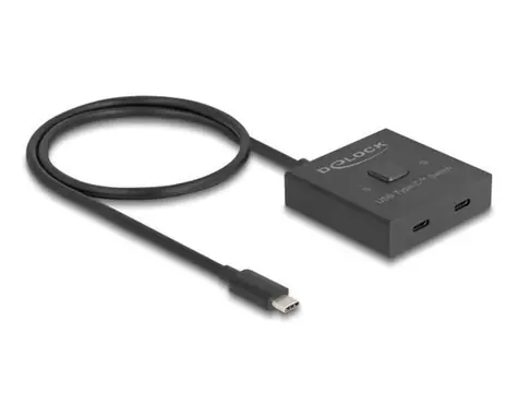 Delock USB-C Switch 2:1 černá / Přepínač / bidirekcionální / 10 Gbps / 8K 144Hz / PD 100W