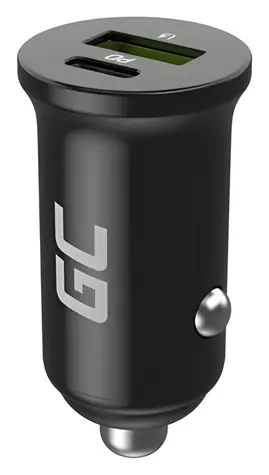 Green Cell PowerRide Nano38 černá / Autonabíječka / 38W / USB-C / USB-A / PD 3.0