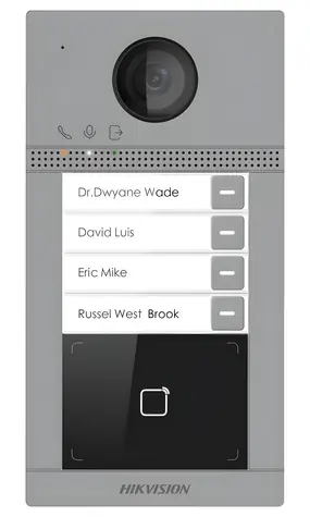 Hikvision DS-KV8413-WME1(C) / IP dveřní interkom / 4 tl. / čtečka karet / 2MPx kamera / WiFi