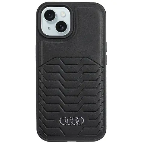 Audi Zadní kryt pro Apple iPhone 15 Plus černá / Pouzdro / MagSafe / Umělá kůže