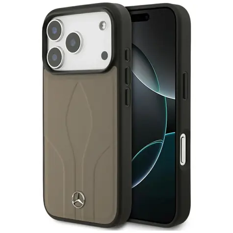 Mercedes Leather The Move MagSafe pouzdro pro iPhone 17 Pro béžová / Zadní kryt / Kožené / MagSafe