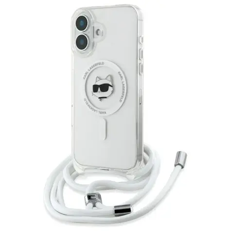 Karl Lagerfeld IML Choupette Head & Cord čirá / Zadní kryt / MagSafe / pro Apple iPhone 16