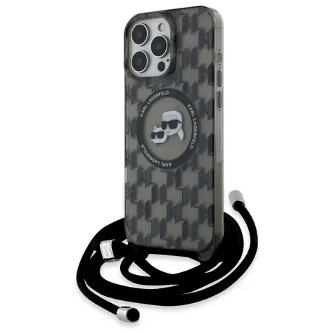 Karl Lagerfeld IML Crossbody Monogram Karl & Choupette černá / Zadní kryt / iPhone 16 Pro Max / MagSafe