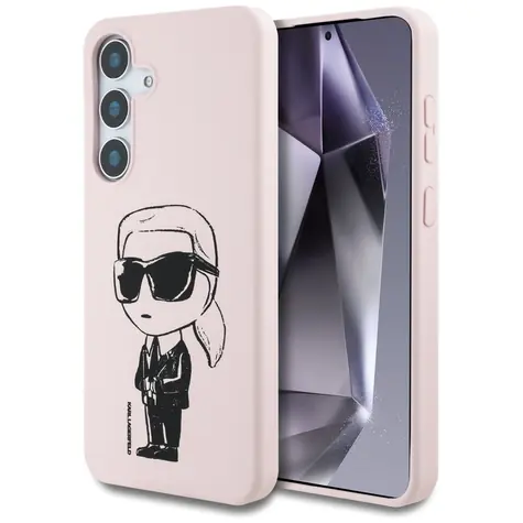 Karl Lagerfeld Silicone Graffiti Ikonik MagSafe růžová / Zadní kryt / Samsung Galaxy S25 / Silikon