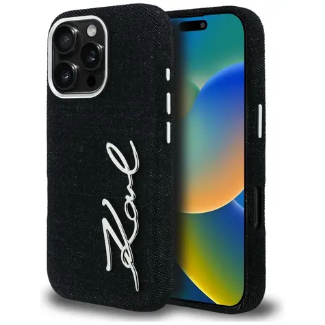 Karl Lagerfeld FW Jeans Signature Logo černá / Zadní kryt / iPhone 16 Pro Max