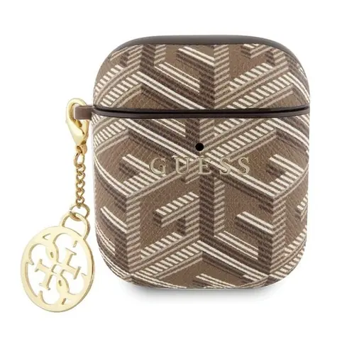 Guess GCube Charm AirPods 1/2 hnědá / Pouzdro