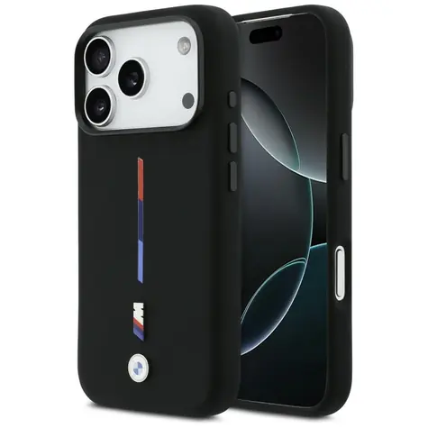 BMW M Tricolor Line MagSafe kryt iPhone 17 Pro černá / Kryt / Silikonový / MagSafe