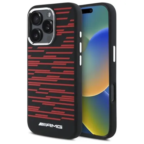 Mercedes-AMG Silicone Graphics černá / Zadní kryt / MagSafe / pro iPhone 16 Pro / Silikon