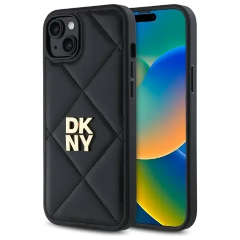 DKNY Quilted Stack Logo iPhone 15 Plus černá / Zadní kryt