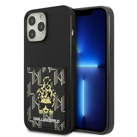 Karl Lagerfeld Karlimals Cardslot černá / Zadní kryt / Apple iPhone 13 Pro Max / Kapsa na kartu