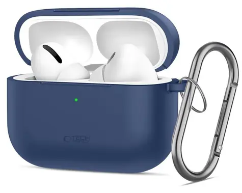 Tech-Protect Silicone Hook Case tmavě modrá / Pouzdro pro Apple AirPods Pro / silikonové / s karabinou