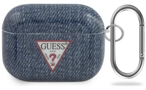 GUESS Jeans Collection tmavě modrá / Pouzdro pro Apple AirPods Pro / Riflový vzor