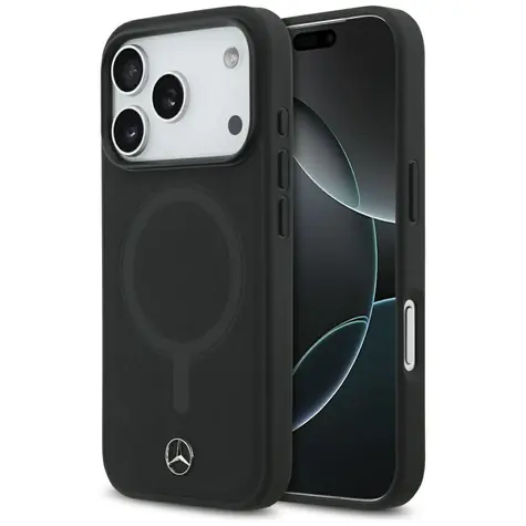 Mercedes Plain Smooth Leather iPhone 17 Pro černá / Kryt / MagSafe