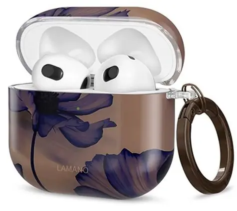 Tech-Protect Lamano Case hnědá/fialová / Pouzdro / AirPods 4 / Koženkové