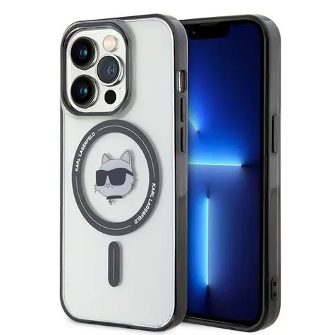 Karl Lagerfeld IML Choupette Head MagSafe čirá / Zadní kryt / Apple iPhone 15 Pro Max
