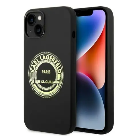 Karl Lagerfeld Silicone RSG černá / Zadní kryt / Apple iPhone 14 Plus