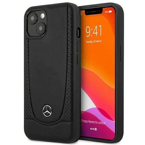 Mercedes Genuine Leather Urban iPhone 14 Plus černá / Zadní kryt / Pravá kůže