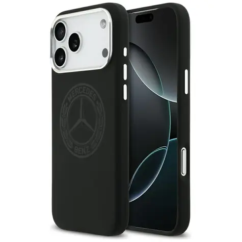Mercedes Silicone Vintage Logo černá / Zadní kryt / MagSafe / pro iPhone 17 Pro Max / silikon