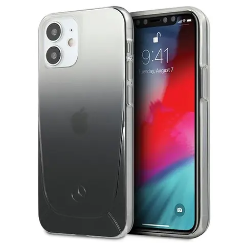 Mercedes Transparent Line pouzdro iPhone 12 mini černá / Pouzdro / Průhledné