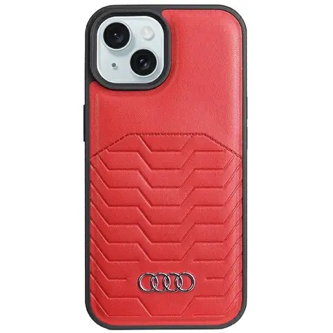 Audi Synthetic Leather kryt s MagSafe iPhone 15 Plus a 14 Plus červená / Pouzdro / MagSafe / Umělá kůže