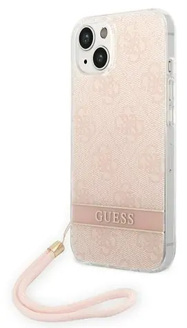 Guess GUOHCP14MH4STP iPhone 14 Plus růžové / Pouzdro / Hardcase / 4G Print Strap