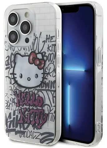 Hello Kitty IML Kitty On Bricks Graffiti bílá / Zadní kryt / Apple iPhone 13 Pro a iPhone 13