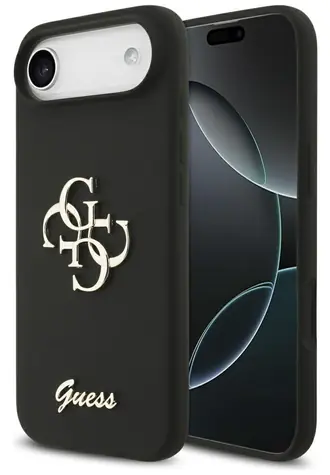 Guess Silicone Big 4G Script černá / Zadní kryt / Silikonový / iPhone Air