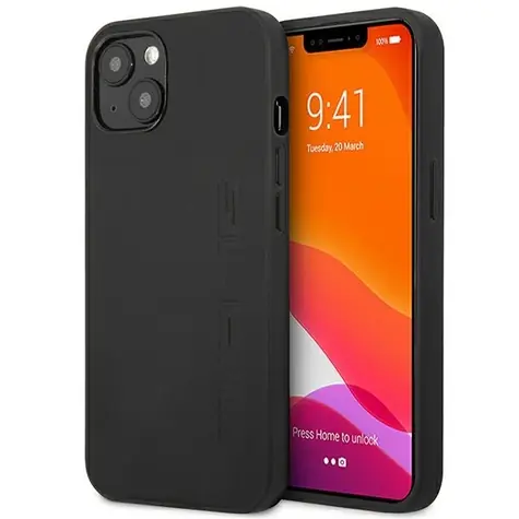 Mercedes-AMG Leather Hot Stamped pro Apple iPhone 14 Plus černá / Zadní kryt / Pravá kůže / Hardcase