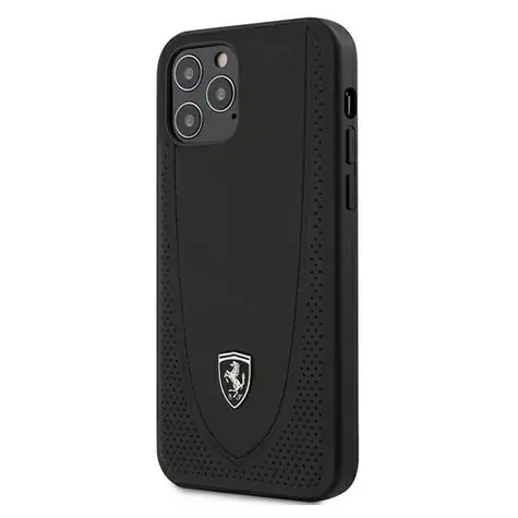 Ferrari Off Track Perforated iPhone 12 a 12 Pro černá / Zadní kryt / Tvrzený plast