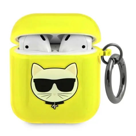 Karl Lagerfeld Choupette Pouzdro pro Apple AirPods 1/2 žlutá / Pouzdro / Apple AirPods 1/2