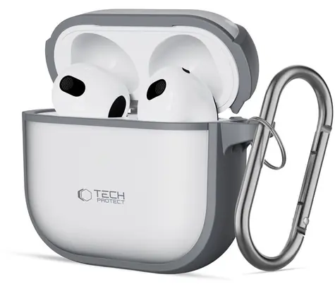 Tech-Protect Slim Hook Case Apple AirPods 4 šedá / Pouzdro / S poutkem