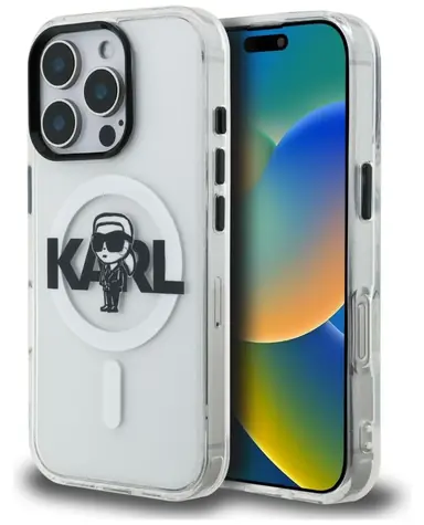 Karl Lagerfeld IML Karl Sketch Logo čirá / Zadní kryt / MagSafe / iPhone 16 Pro
