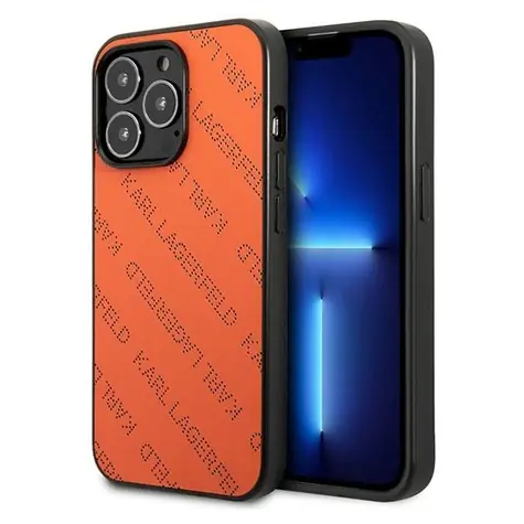 Karl Lagerfeld Perforated Allover oranžová / Zadní kryt / Apple iPhone 13 Pro / iPhone 13