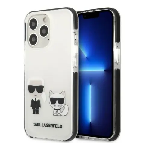 Karl Lagerfeld TPE Karl and Choupette Heads bílá / Zadní kryt / Apple iPhone 13 Pro Max