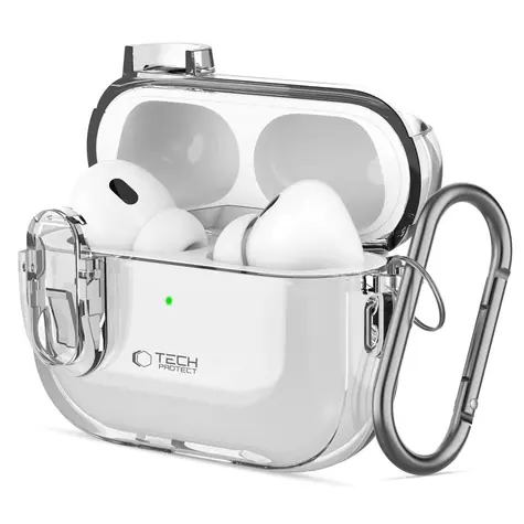 Tech-Protect Slim Hook Case čirá / Pouzdro / s karabinou / pro Apple AirPods 1 a 2